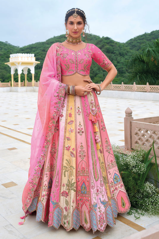 Bridal Glow Silk Lehenga Choli In Pink Color