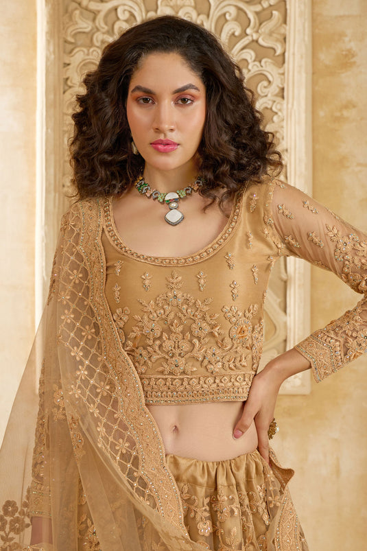 Brown Heavy Embroidered Designer Lehenga Choli