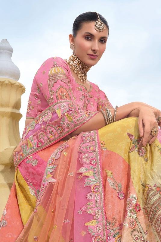 Blush Pink Heavy Embroidered Bridal Lehenga Choli