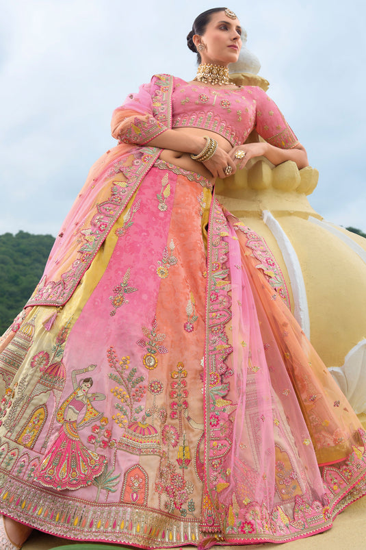 Blush Pink Heavy Embroidered Bridal Lehenga Choli