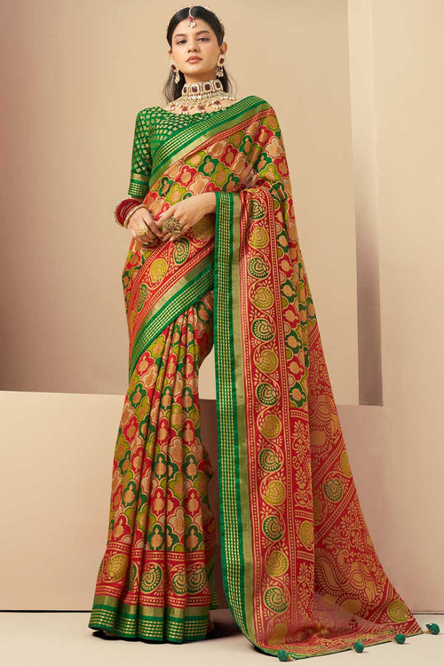 Jacquard Work Awesome Georgette Saree In Multi Color
