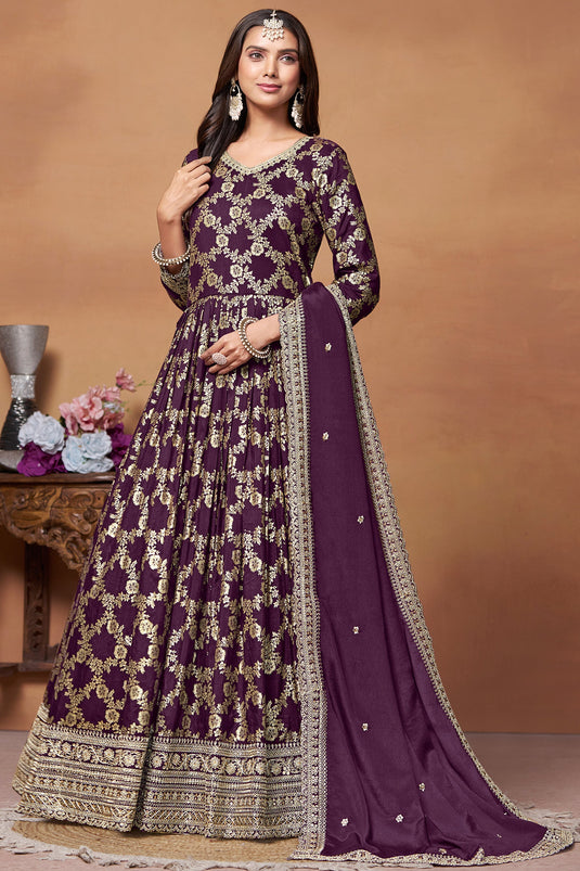 Jacquard Fabric Purple Color Function Wear Winsome Anaraklai Suit