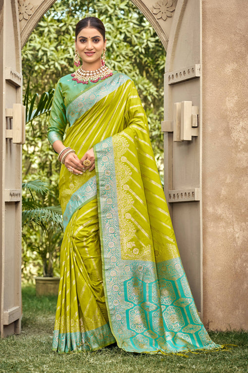 Green Festive Wear Art Silk Fabric Festive Wear Saree