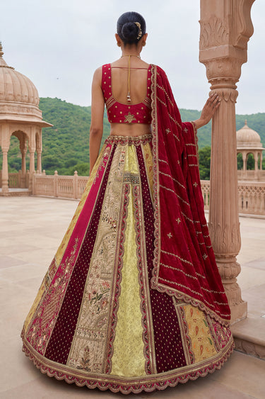 Royal Multi Color Heavy Embroidery Bridal Look Silk Lehenga Choli