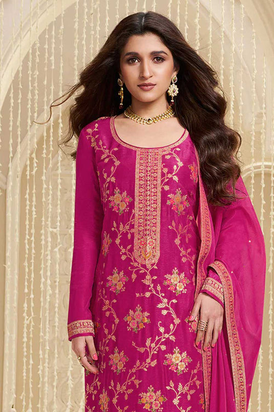 Nidhi shah Rani Color Viscose Fabric Tempting Salwar Suit