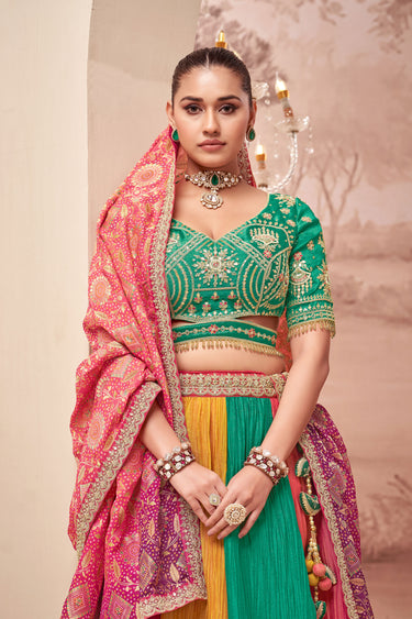 Designer Multi Color Lehenga Set With Heavy Work Blouse
