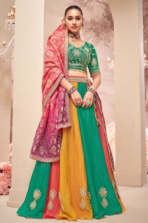 Designer Multi Color Lehenga Set With Heavy Work Blouse