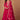 Silk Fabric Trendy Long Gown With Dupatta In Rani Color