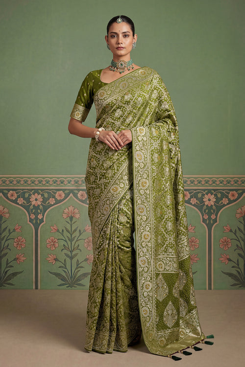 Designer Zari Weaving Work Festive Wear Art Silk Saree With Stylish Blouse
