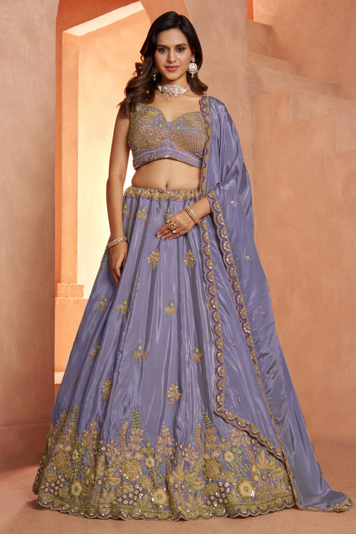 Trendy Purple Wedding Function Designer Lehenga Choli