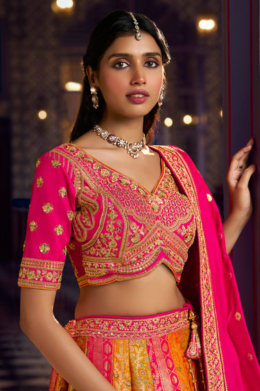 Royal Banarasi Silk Bridal Lehenga Choli With Weaving Dupatta