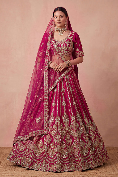 Silk Bridal Lehenga Choli With Soft Net Double Dupatta