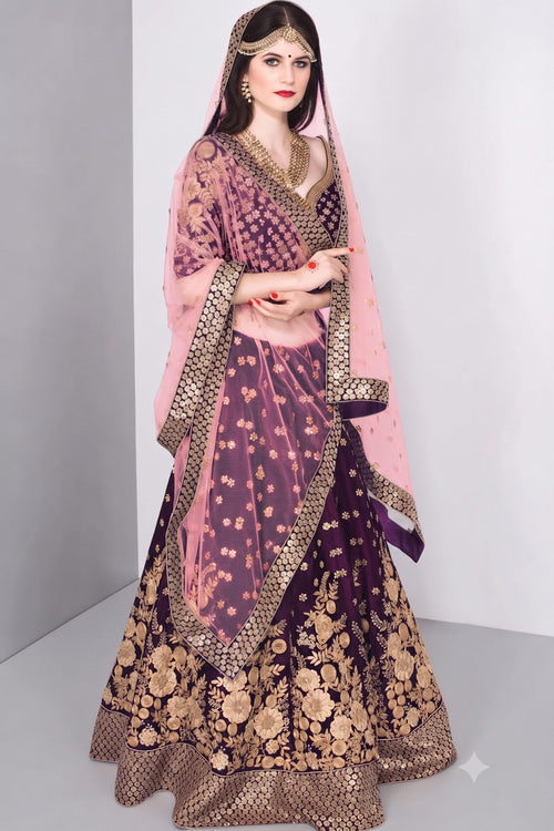 Classic Pure Velvet Wedding Lehenga Choli With Luxury Velvet Dupatta