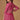Georgette Magenta Wedding Wear 3 Piece Long Top With Skirt