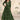 Chinon Silk Fabric Dark Green Bandhani Shaded Gown With Dupatta For Party Wear