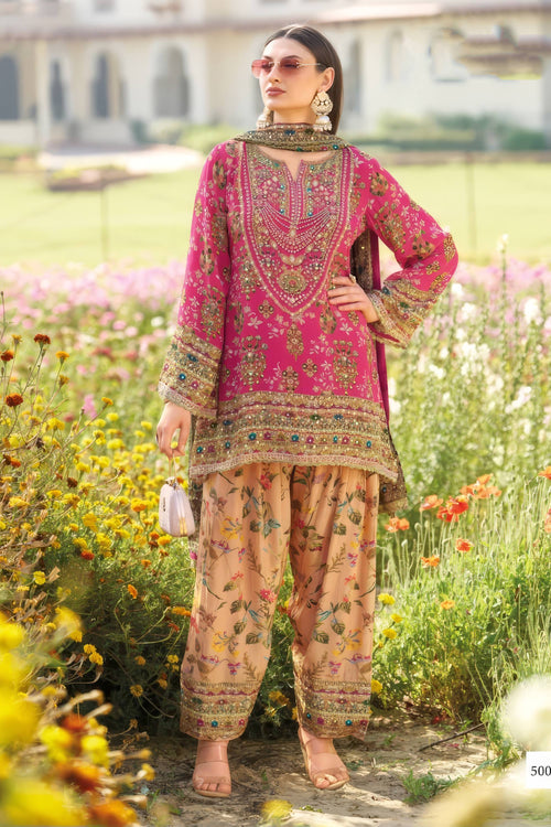 Rani Floral Printed Embroidered Designer Suit