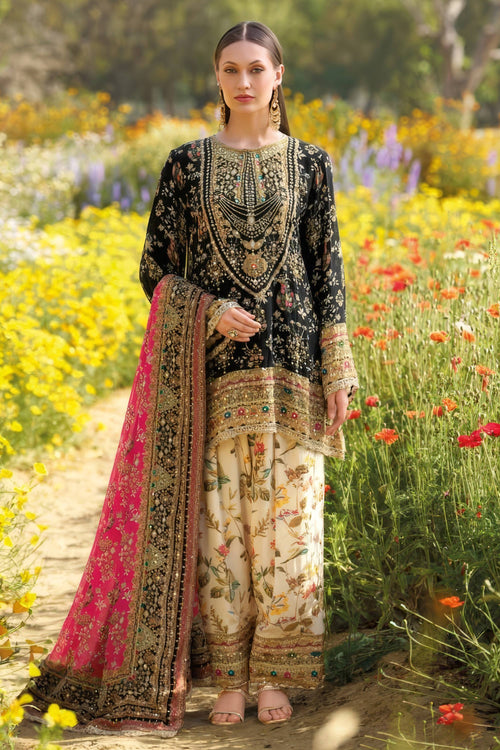 Designer Black Printed Party Wear Salwar Suit