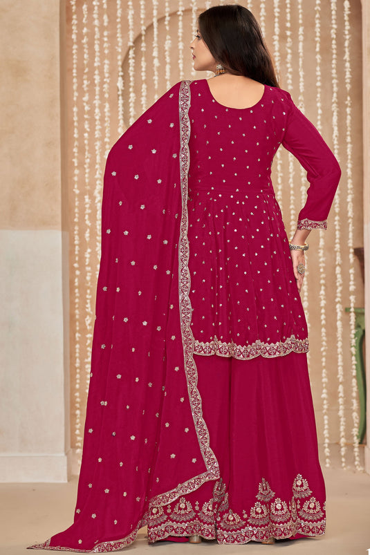 Chinon Fabric Rani Color Function Wear Winsome Palazzo Suit