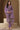 Classic Purple Embroidered Straight Cut Dress In Chiffon Fabric