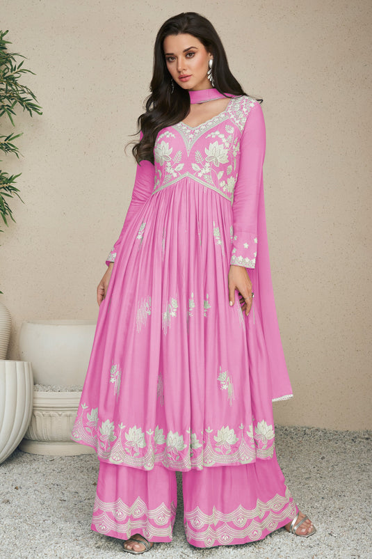 Eugeniya Belousova Pink Color Inventive Palazzo Suit In Rayon Fabric