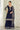 Navy Blue Chinon Embroidered Party Wear Palazzo Suit