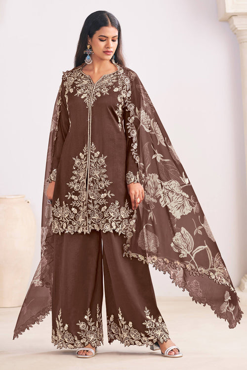 Art Silk Readymade Palazzo Suit