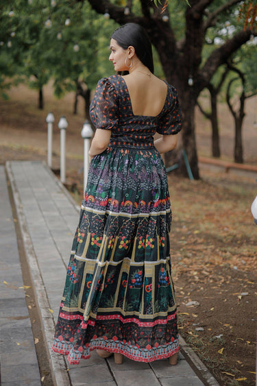 Multi Color Function Wear Chanderi Fabric Readymade Gown