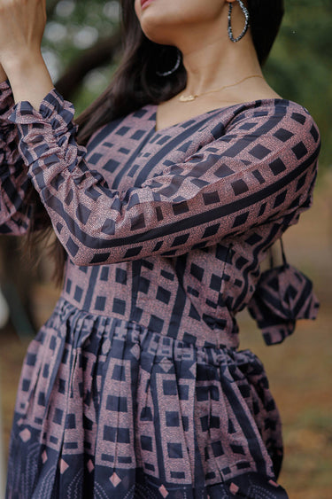 Printed Chanderi Fabric Multi Color Readymade Gown For Function Wear