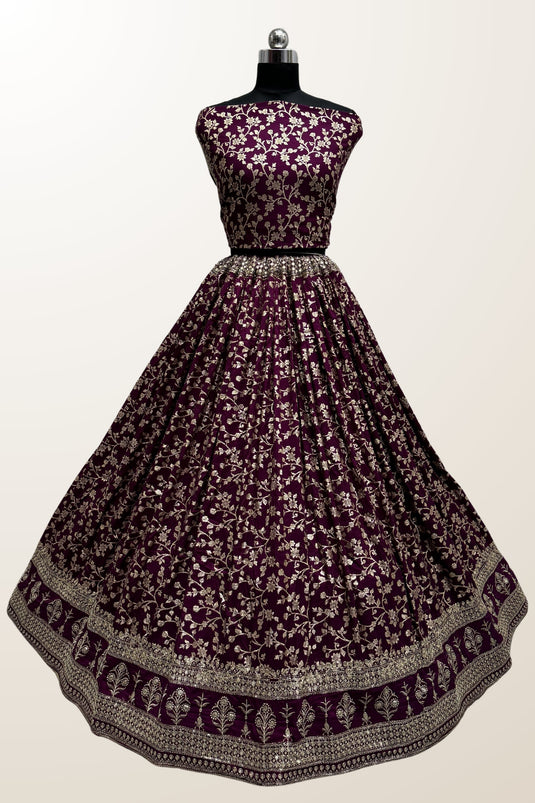 Trendy Viscose Fabric Purple Color Lehenga With Sequins Work