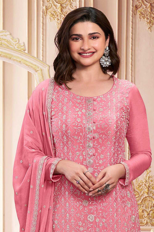 Prachi Desai Pink Color  Classic Georgette Salwar Suit