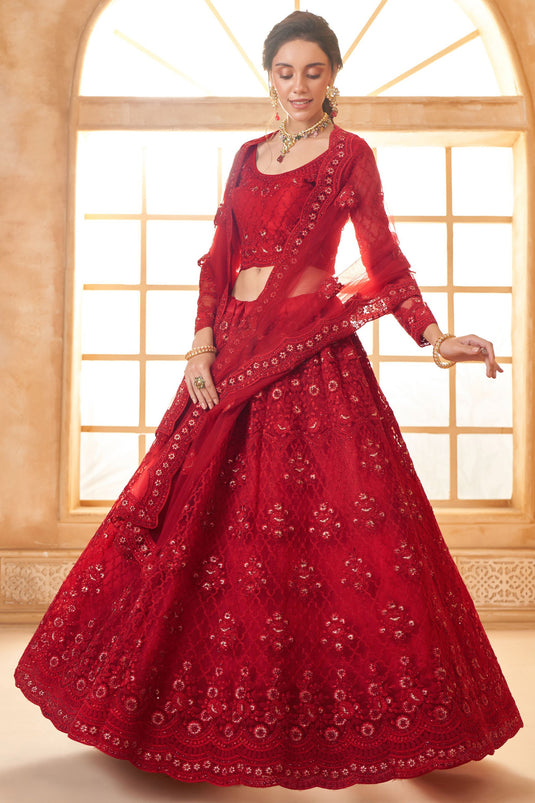 Red Thread Designer Lehenga Choli