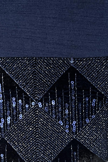 Velvet Stunning Navy Blue Color Wedding Wear Readymade Men Peshawari Style Indo Western