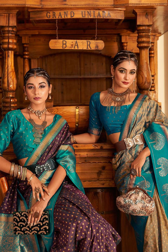 Unique Style Banarasi Silk Paithani Saree with zari woven border -Style  Array