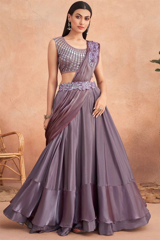 Exclusive Embroidered Lehenga Style Saree at Rs.2640/Piece in chennai offer  by RAJSHRI FASHIONS