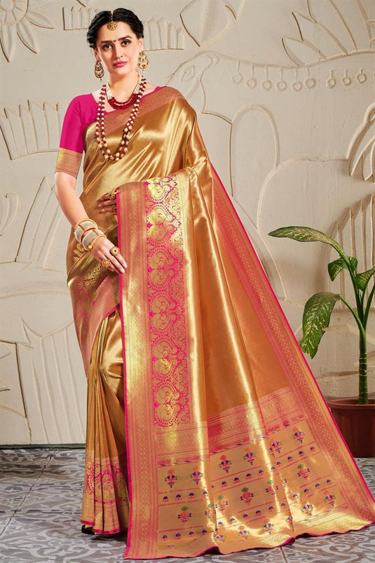 Banarasi Art Silk Saree in Pink : SHL175