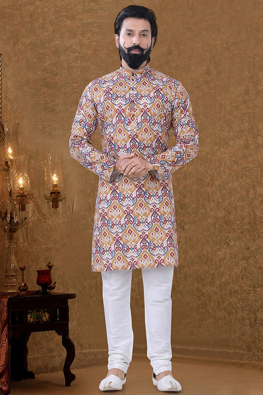 Cotton Fabric Ethnic Wear Multi Color Phenomenal Kurta Pyjama