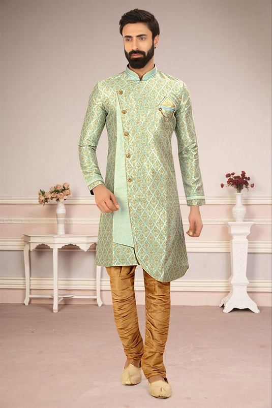 Function Wear Readymade Glamorous Indo Western For Men In Jacquard Fabric