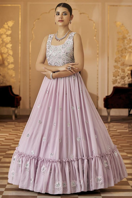 Buy Zinariya Fab Embroidered Net Semi Stitched Anarkali Gown (Baby Pink)  Online at Best Prices in India - JioMart.