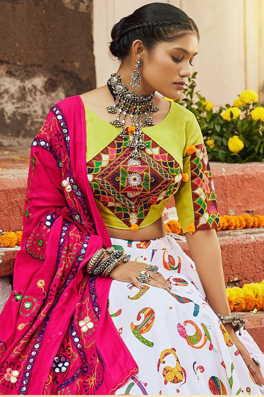 Glorious Off White Color Digital Printed Lehenga Choli