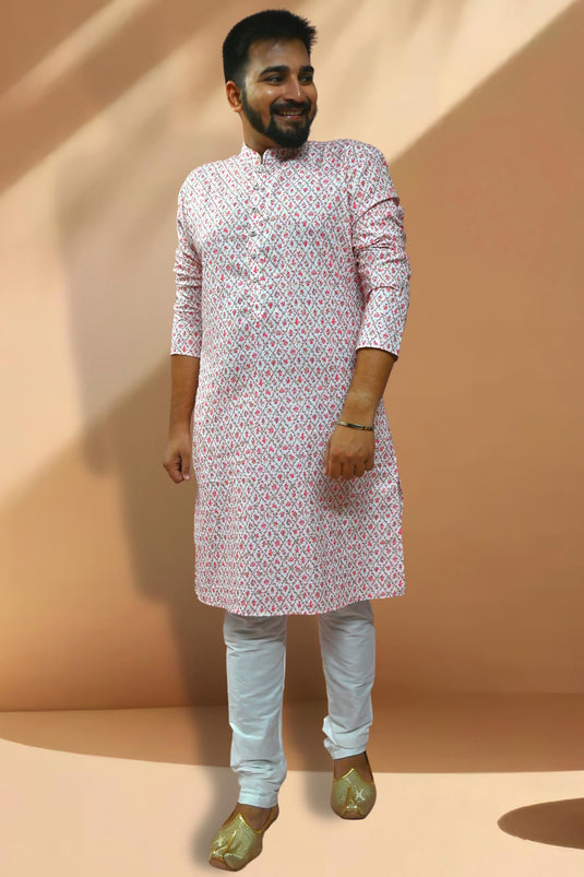 Gorgeous Cotton Fabric Readymade Kurta Pyjama For Men