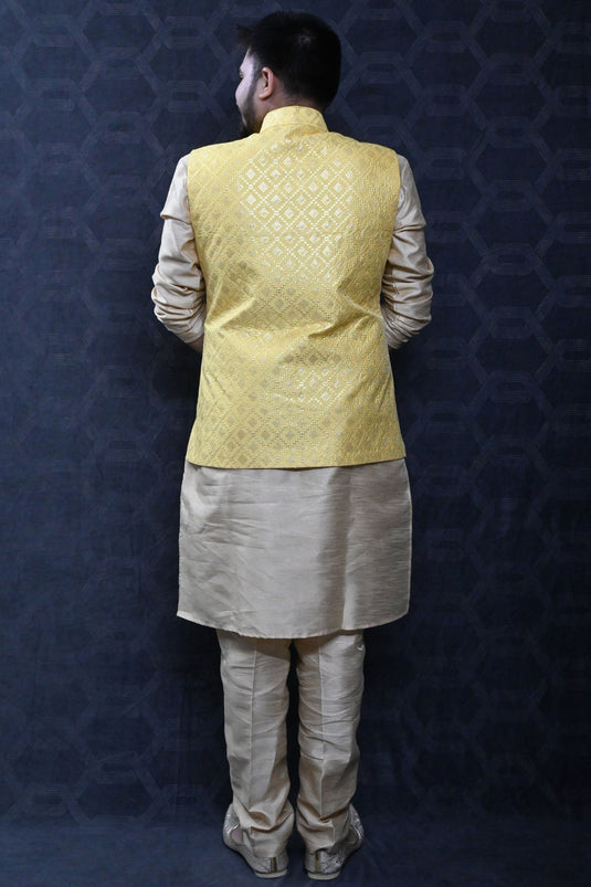 Mens Stylish Kurta Pajama With Jacket, Size: 38, 40, 42, 44 at best price  in Bhuj
