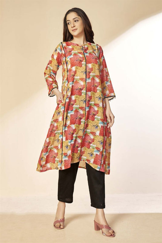 Exclusive Multi Color Georgette Fabric Casual Fancy Readymade Printed Kurti