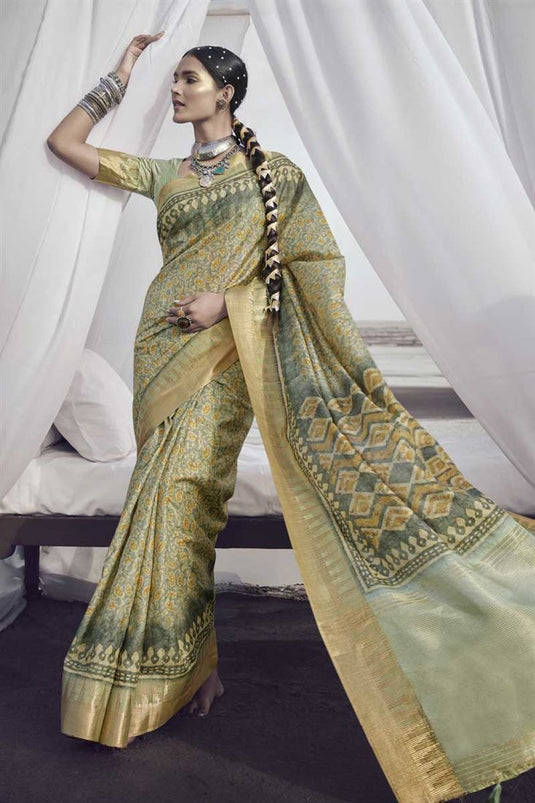 Festive Wear Art Silk Fabric Radiant Multi Color Printed Saree