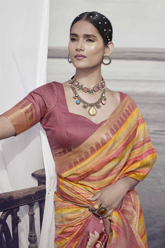 Multi Color Art Silk Fabric Festive Look Subline Printed Work Saree