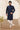 Navy Blue Color Silk Fabric Wedding Wear Readymade Men Kurta Pyjama