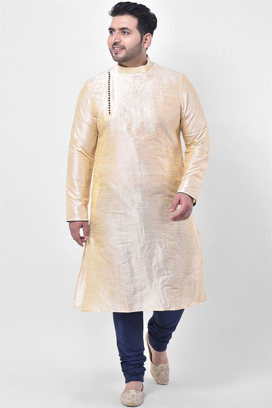 Trendy Sangeet Wear Plus Size Kurta Pyjama In Cream Color
