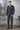 Splendiferous Satin Fabric Navy Blue Color Coat Suit