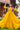 Yellow Color Embroidered Sequins Work Ruffle Gown