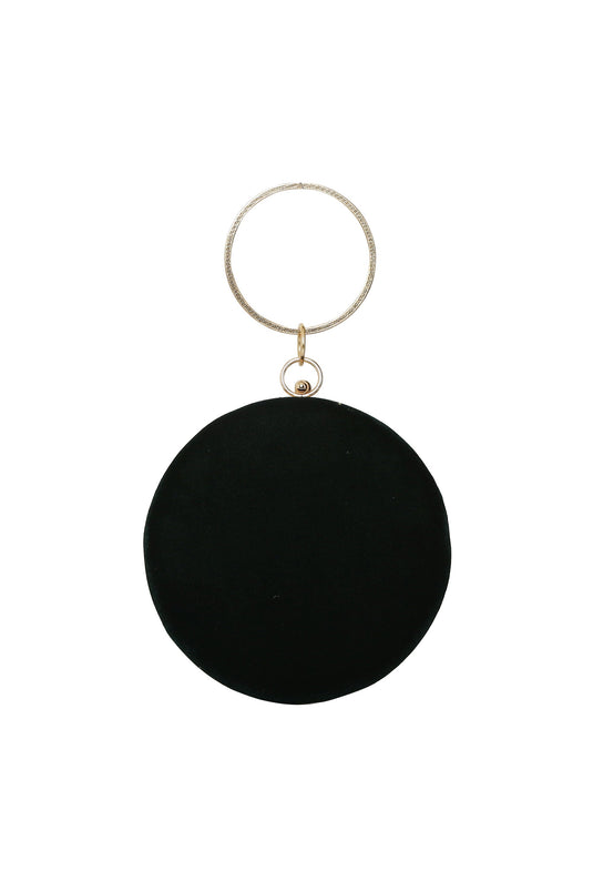 Art Silk Quirky Embellished Round Clutch