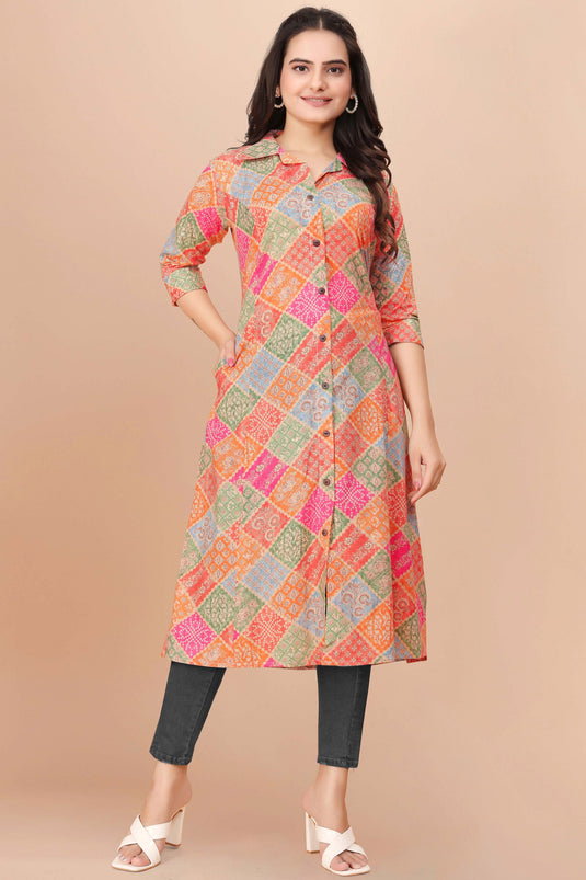 Amazon.com: Ramkudi Printed Kurti For Women | Indian Ethnic Kurti Top |  3/4th Sleeves Readymade Cotton Kurti | Ethnic Tunic Top Printed Kurta - Red  (S) : Clothing, Shoes & Jewelry